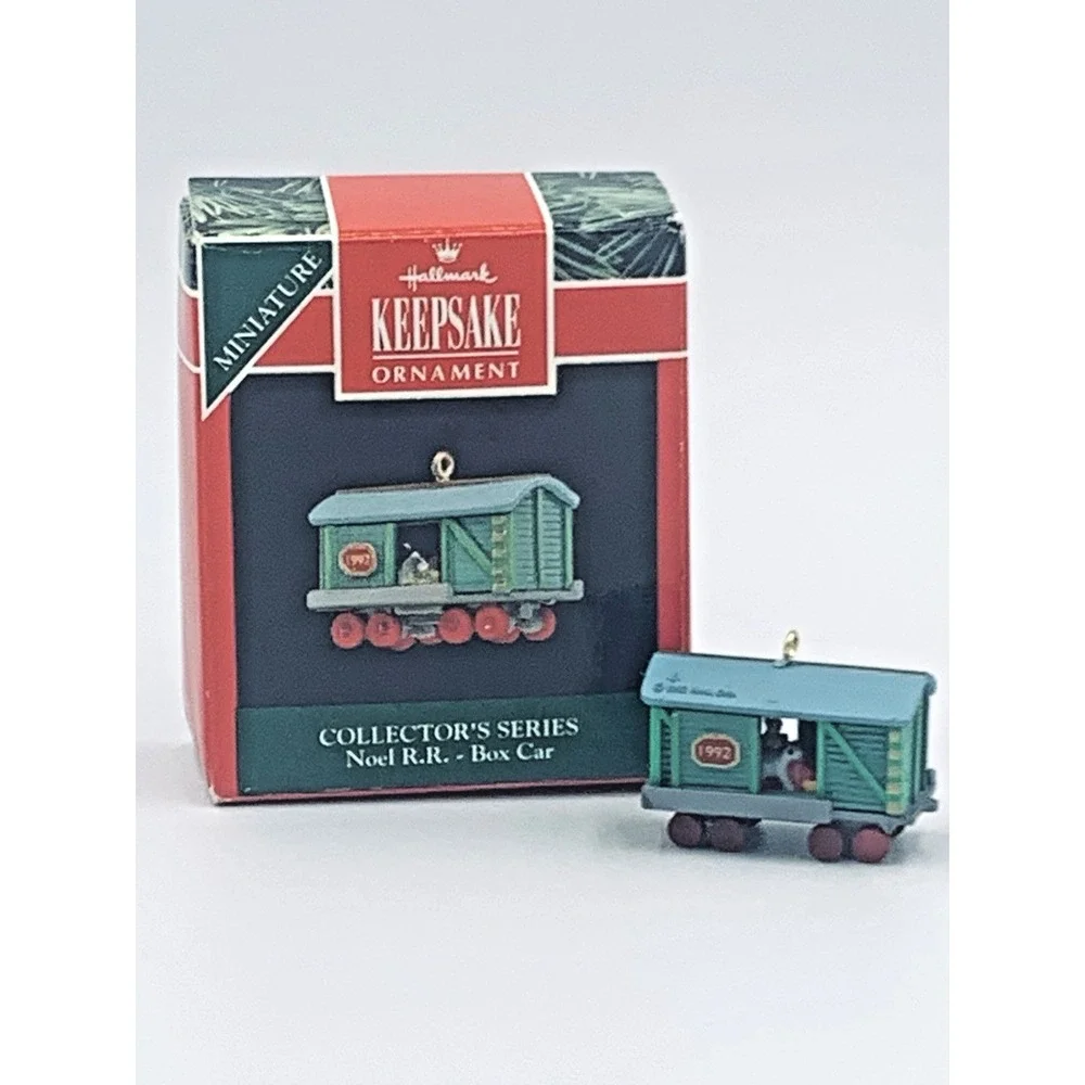 Hallmark Keepsake Miniature Ornament Noel R.R. Box Car #4‎ 1992 Vintage Train